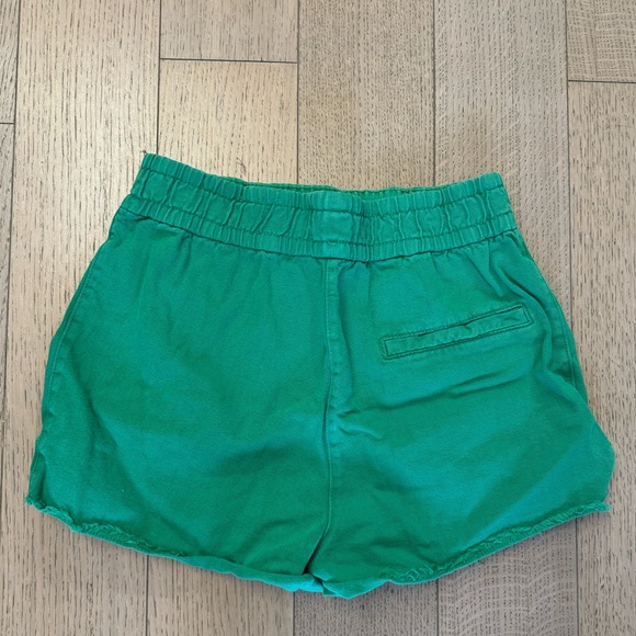 Zara Green Denim Shorts Elastic Waist - Picture 3 of 3